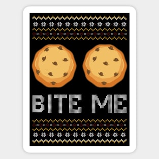 Bite Me Christmas Cookie ugly Christmas sweater Sticker